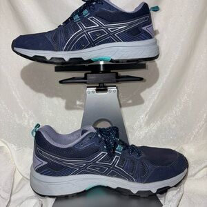 ASICS Men's Navy and Teal Athletic Shoes